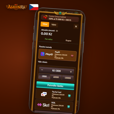 E-peněženky Skrill, Neteller a MiFinity pro rychlý vklad v AmunRa Casino