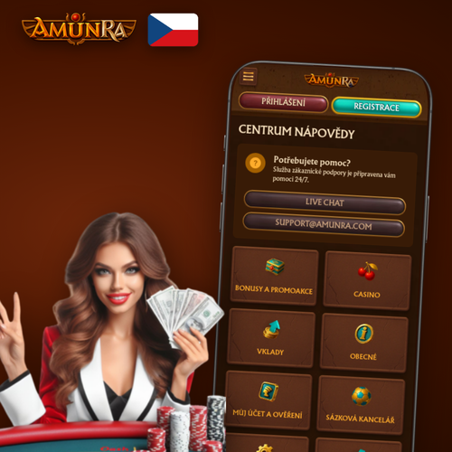 AmunRa Casino kontakt – operátor s headsetem připravený pomoci nonstop