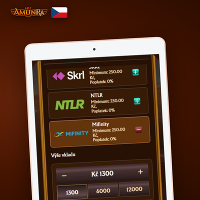 Anonymní vklad přes Paysafecard v AmunRa Casino bez bankovního účtu
