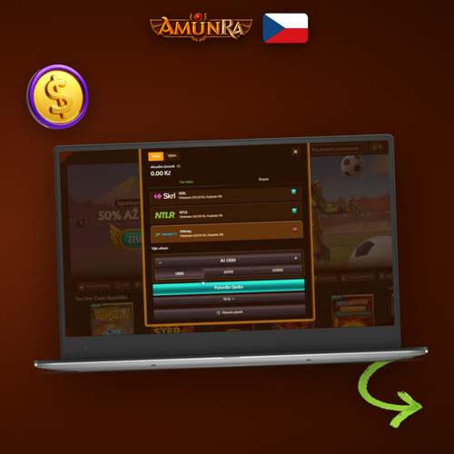 AmunRa Casino vklad přes Visa, Mastercard, Skrill a Bitcoin na mobilu i notebooku